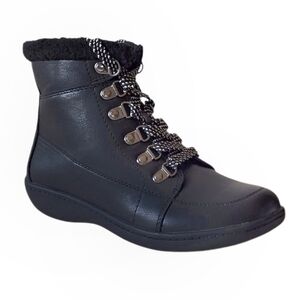 FLEX STEP Tarini Black Vegan Leather Ankle Boots